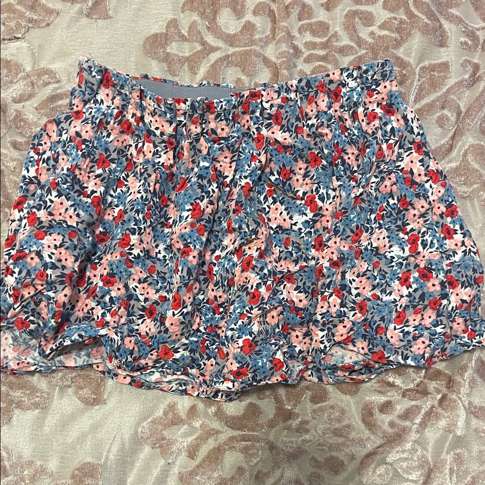 Old Navy Gray and Pink Floral Skirt